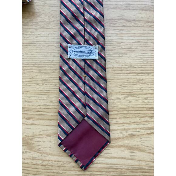 Vintage Jonothan Lake Brown Stripped Silk Tie - Picture 3 of 9